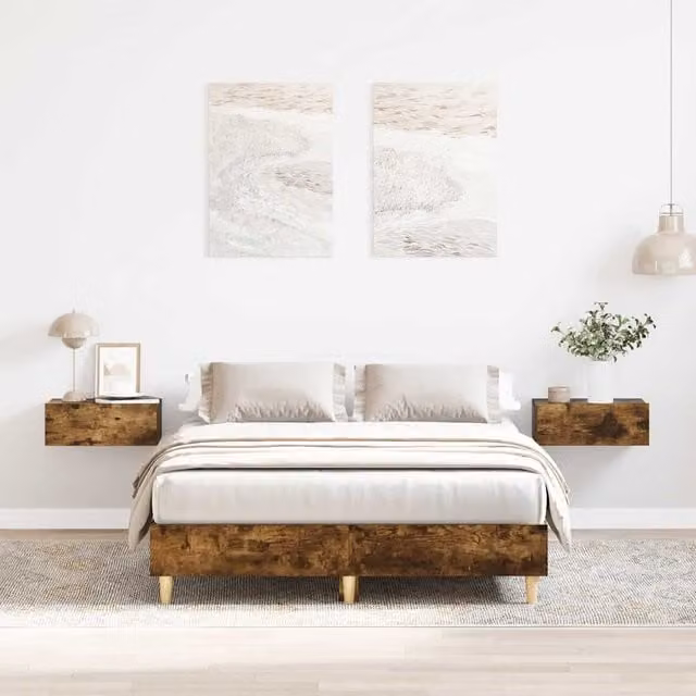 Berkfield Home Small Double Bed Frame in Smoked Oak Brown, W/D/H: 120 x 190 cm – 1