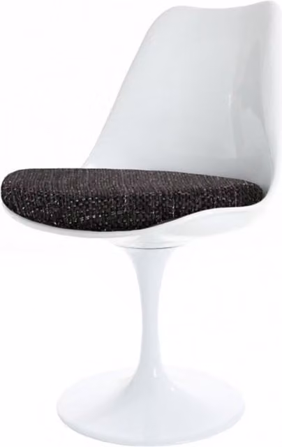 Fusion Living Modern Swivel Dining Chair in White and Black with Fabric Cushion