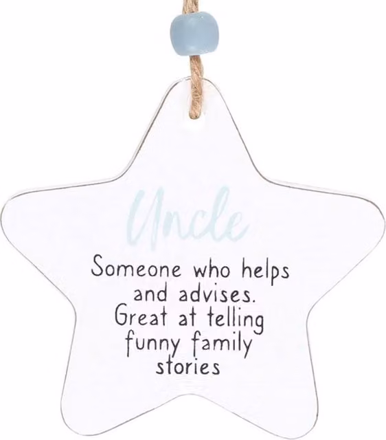 Uniqueful Uncle Hanging Star Sentiment Sign in White and Multicolour