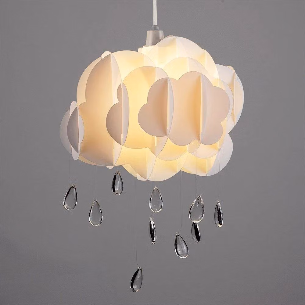 ValueLights Pair of Modern White Paper Ceiling Pendant Shades W: 47 cm, D: 35 cm – 2