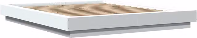 Berkfield Home Modern Bed Frame in White, W/D/H: 150 x 200 x 170.5 cm