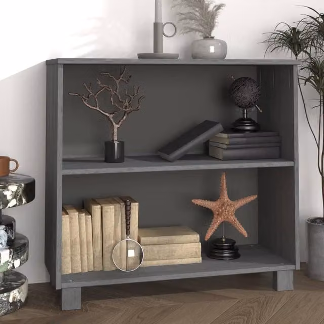 Berkfield Home Hamar Sideboard in Dark Grey Solid Pine, W: 85 cm, D: 35 cm, H: 80 cm