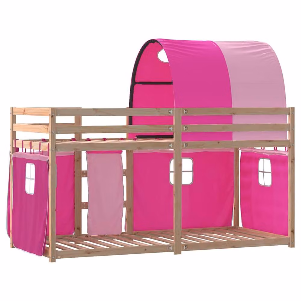 Berkfield Home Elegant Pink Solid Wood Pine Bunk Bed for Children, W/D/H: 80 x 200 cm – 3