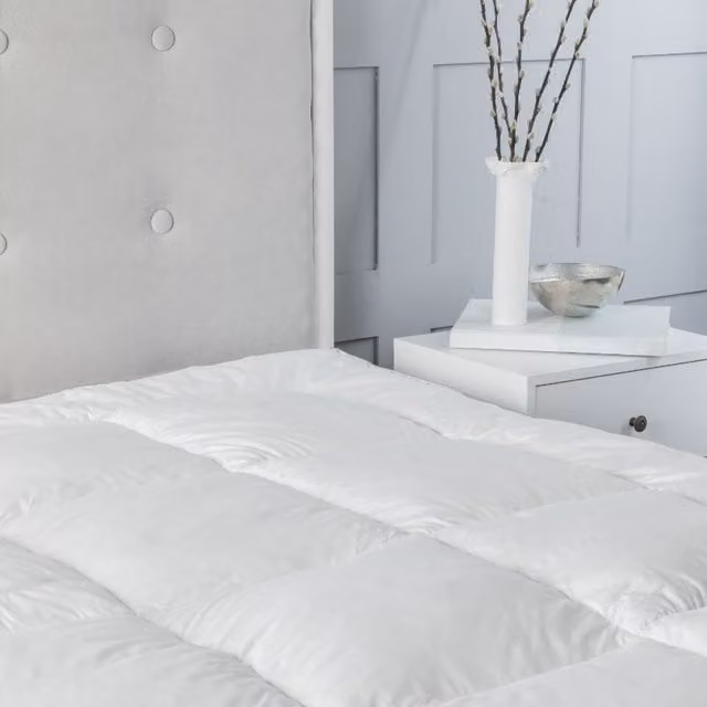 Snug City Luxury Duck Feather and Down Mattress Enhancer Bed Topper, White, W: 90 cm, L: 200 cm