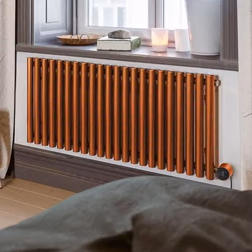 Terma Rolo Room E Electric Radiator with Wifi and App Control, True Copper, W: 119.5 cm, H: 58.0 cm – 1