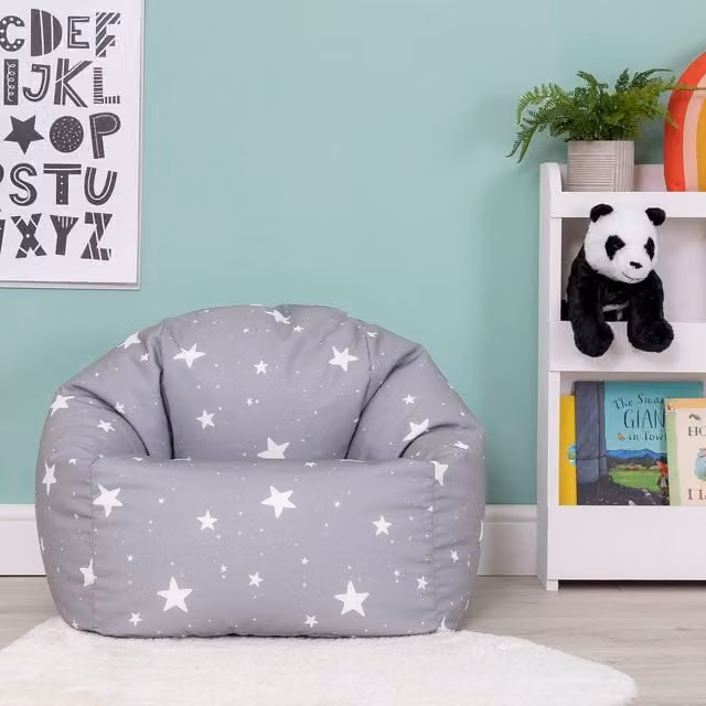 icon Kids Starry Skies Bean Bag Chair in Grey Water-Repellent Fabric – 1