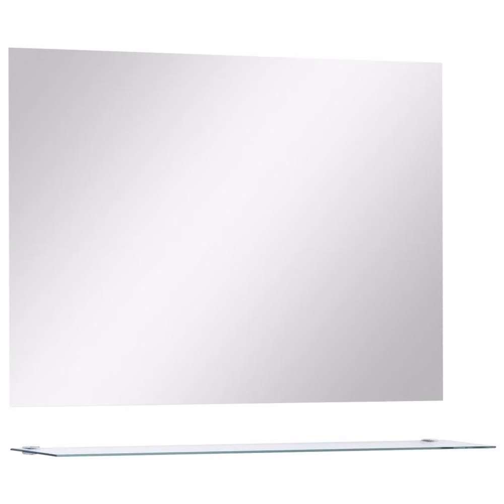 Berkfield Home Rectangular Wall Mirror with Shelf in Silver, W: 80 cm, H: 60 cm – 2