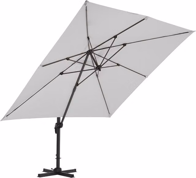 Lifeideas Square Cantilever Garden Parasol with Square Base in Light Grey
