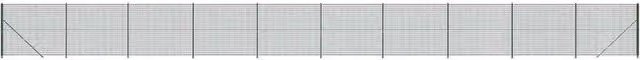 Berkfield Home PVC Coated Steel Wire Mesh Fence with Flange, Green, H: 180 cm x W: 25 m