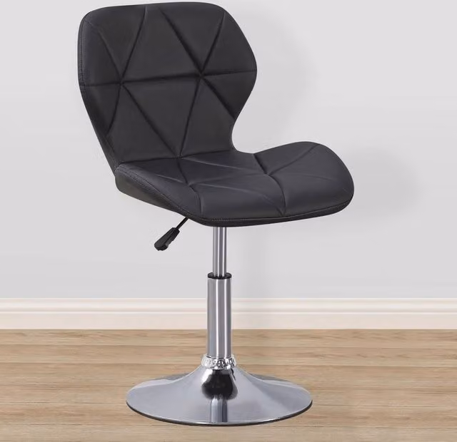 SPETLEK Black Synthetic Leather Swivel Task Chair for Home Office – 1
