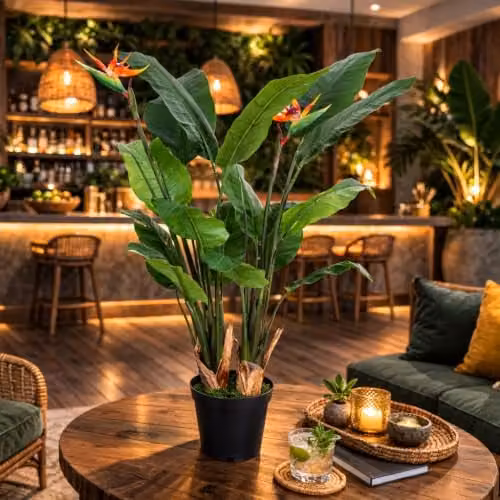 Leaf Design UK Extra Large Artificial Bird of Paradise Strelitzia Plant in Green, Height: 120 cm – 2