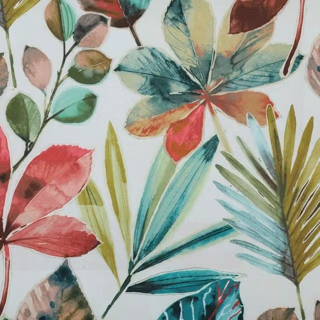Clarke & Clarke Rainforest Multicolour Floral Velvet and Cotton Fabric