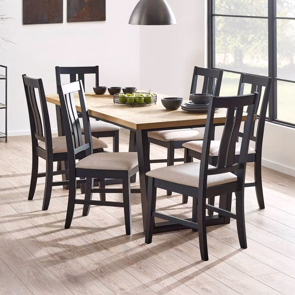 Cheshire Fairview Modern Upholstered Dining Chairs, Set of 2, Black – 4
