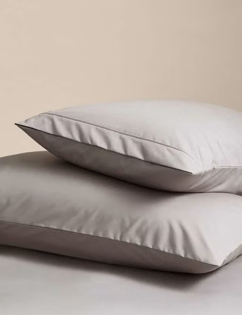 M&S 2 Pack Egyptian Cotton 230 Thread Count Percale Pillowcases in Grey