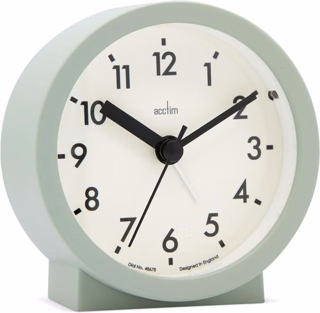 Acctim Gaby Small Analogue Contemporary Beside Alarm Clock in Green