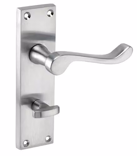 Golden Grace Scroll Bathroom Handles Pair in Satin Brushed Chrome, W: 150 mm, D: 40 mm