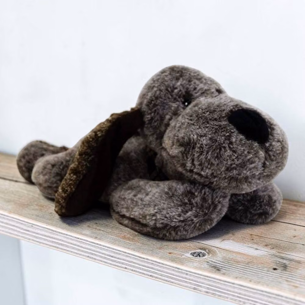 Four Candle Sleeping Dog Doorstop in Brown, W/D/H: 35 x 20 x 14 cm – 2