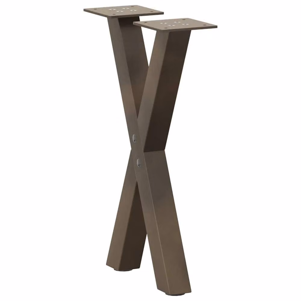 Berkfield Home X-Shaped Coffee Table Legs, 2 Pieces, Brown Steel – 2