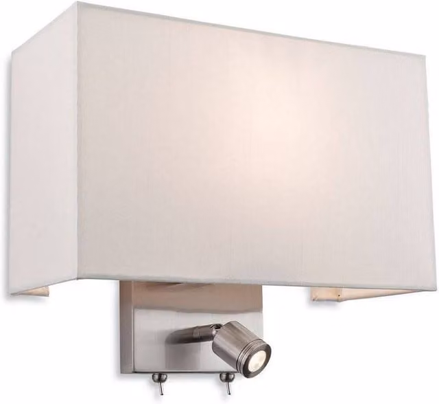 Netlighting Fargo Indoor Wall Reading Lamp with Beige Metal Shade and E27 Socket