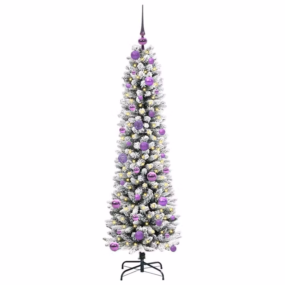 Berkfield Home Artificial Christmas Tree with 150 LEDs in Green, White and Black, Height: 150 cm – 3