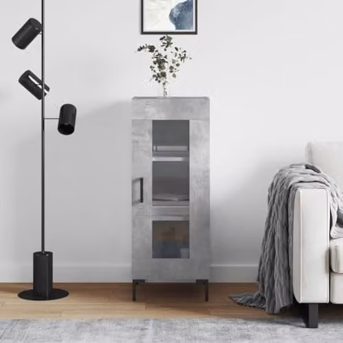 vidaXL Modern Sideboard in Concrete Grey, W/D/H: 34.5 x 34.0 x 90.0 cm – 2