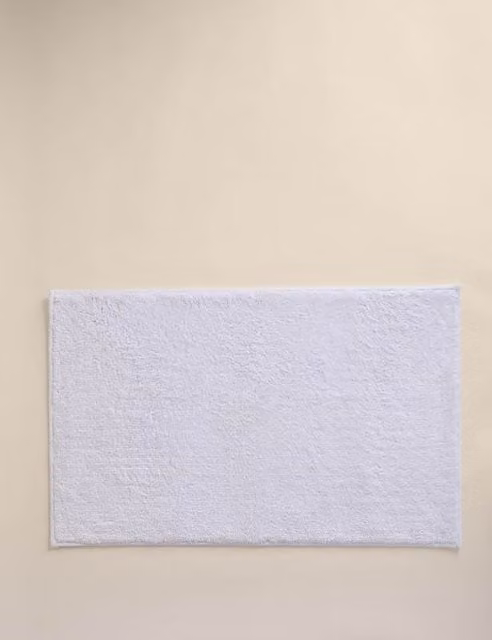 M&S White Pure Cotton Tufted Non-Slip Bath Mat