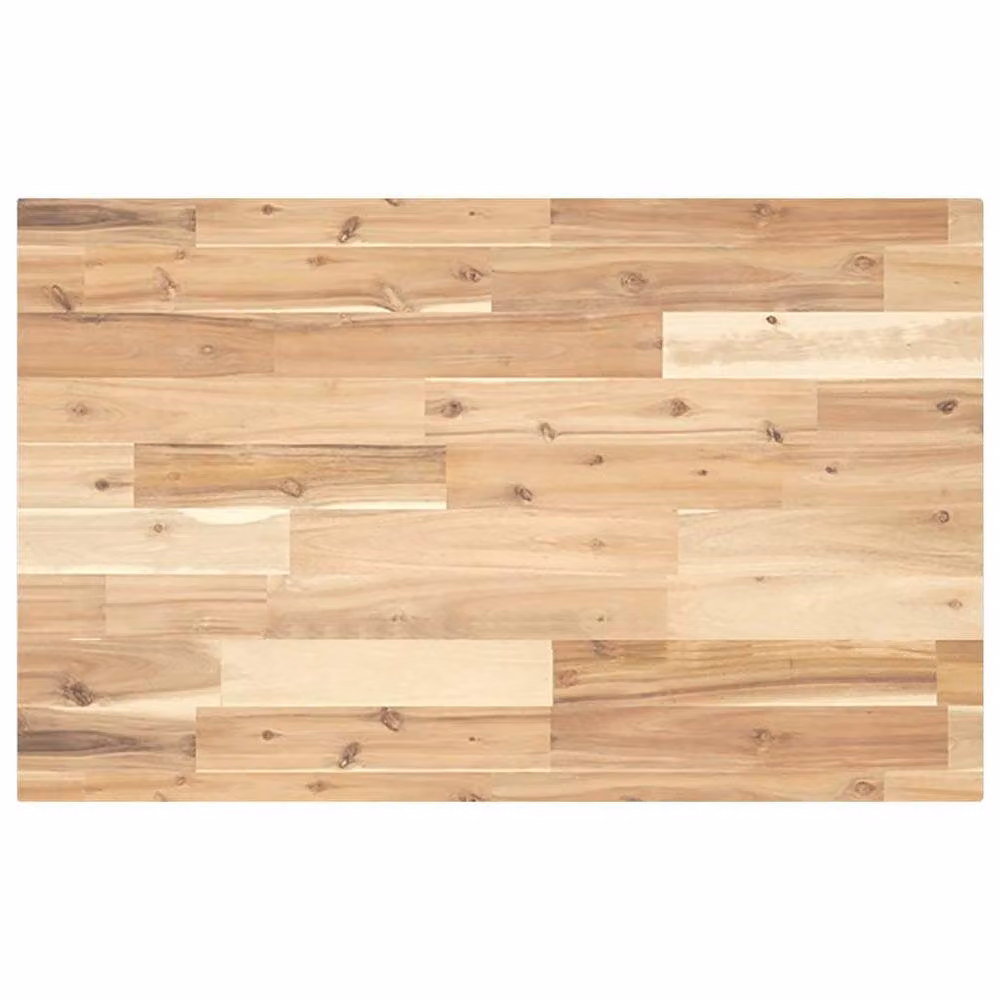 Berkfield Home Untreated Solid Acacia Wood Desk Top in Brown, W/D/H: 120 x 50 x 4 cm – 2