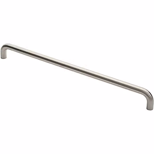 Loops Round D Bar Pull Handle in Brushed Satin Stainless Steel, Silver, Fixing Centres: 600 mm