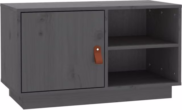 Berkfield Home Grey Rustic Solid Wood Pine TV Cabinet W/D/H: 70 x 34 x 40 cm – 1