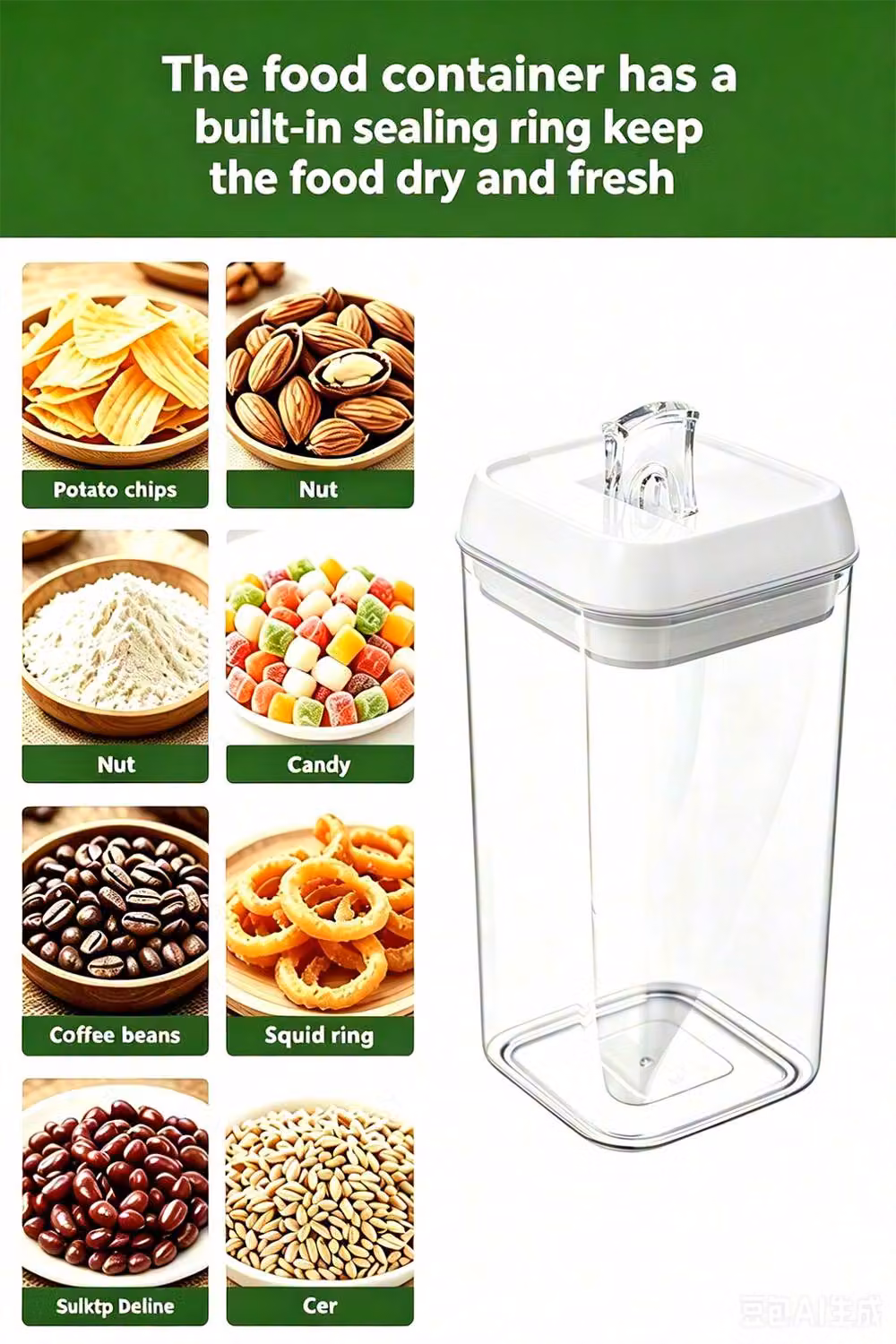 ExtraStar 7-Piece Airtight Plastic Food Storage Container Set with Leakproof Clip Lids in White – 3