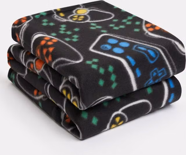Dreamscene Black Fleece Throw Blanket, W: 120 cm, L: 150 cm – 2