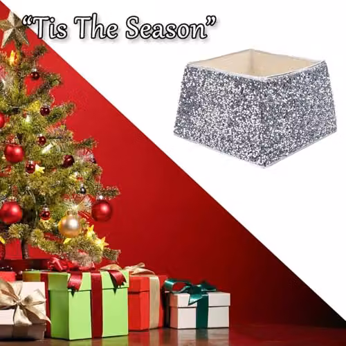 VFM e-Store Folding Sequin Christmas Tree Skirt in Silver – 5