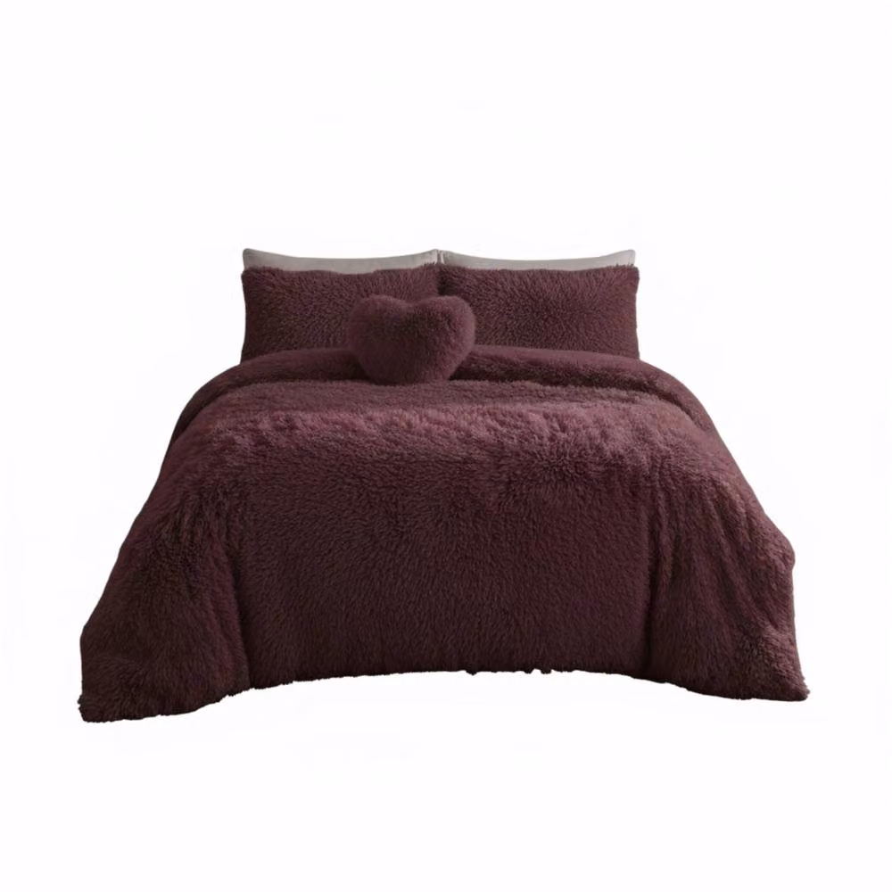 Snug City Super Fluffy Duvet Cover and Pillowcase Set in Purple, Single, W/D/H: 90 x 200 cm – 2
