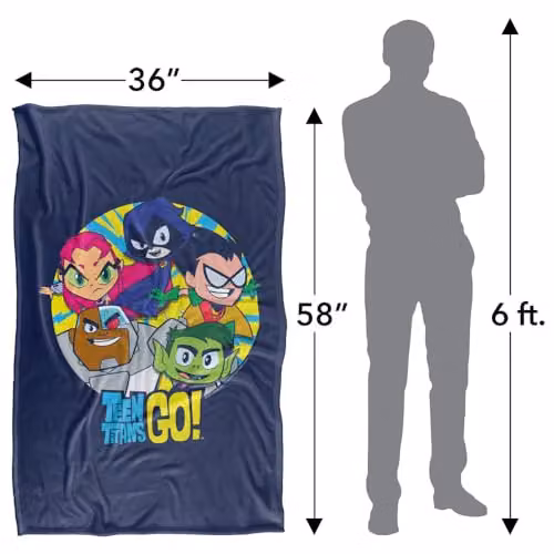 LOGOVISION Teen Titans Go Group Super Soft Silky Touch Fleece Throw Blanket, Multicolour, W: 91.44 cm, L: 147 cm – 4
