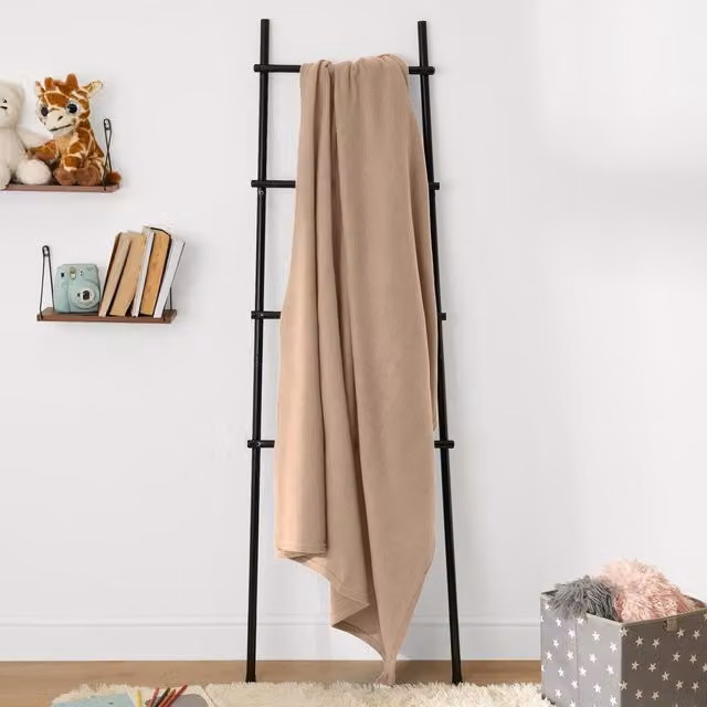 Dreamscene Plain Fleece Throw Blanket in Beige and Yellow