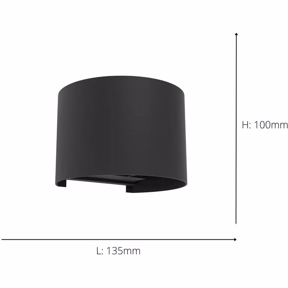 Loops Modern Black Metal LED Wall Light with Up and Down Lighting – 3