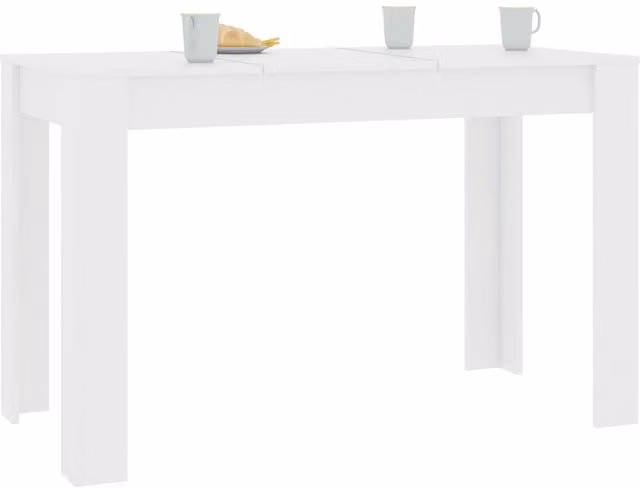 Berkfield Home Modern Rectangular Dining Table in White, W/D/H: 120 x 60 x 76 cm