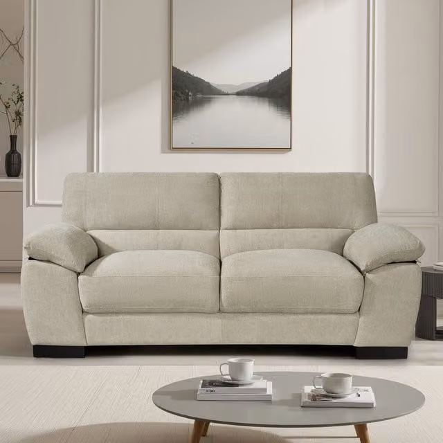 Artemis Home Roslyn 3 Seat Upholstered Fabric Sofa in Beige
