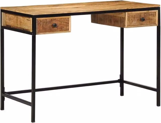 Berkfield Home Modern Mango Wood Writing Desk, Brown, W/D/H: 105 x 50 x 75 cm