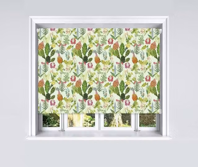 Lister Cartwright Tropical Plants Design Blackout Roller Blinds in Pale Green, W: 250 cm, H: 160 cm