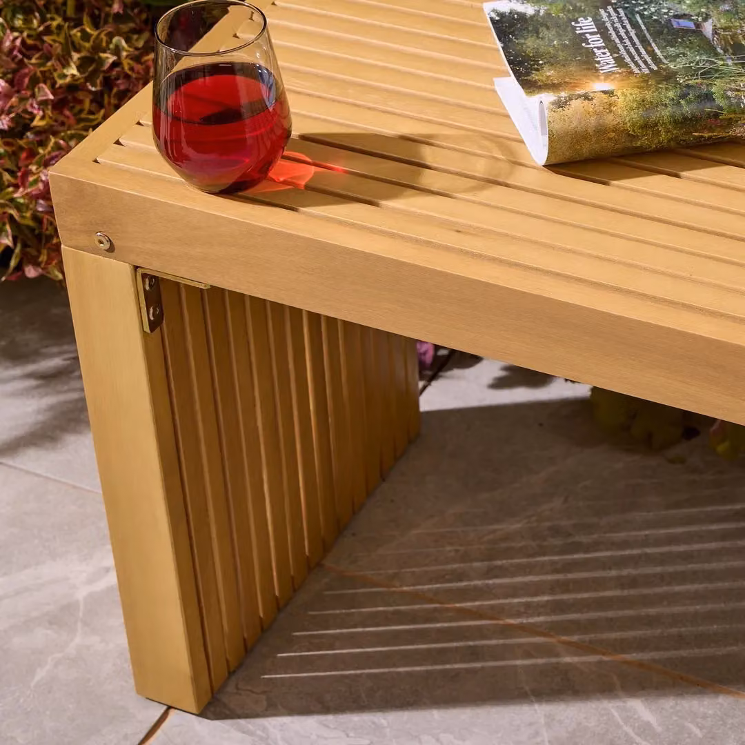 Rowlinsons Kyoto Contemporary 2 Seat Timber Bench in Brown, W120 x D40 x H50 cm – 4
