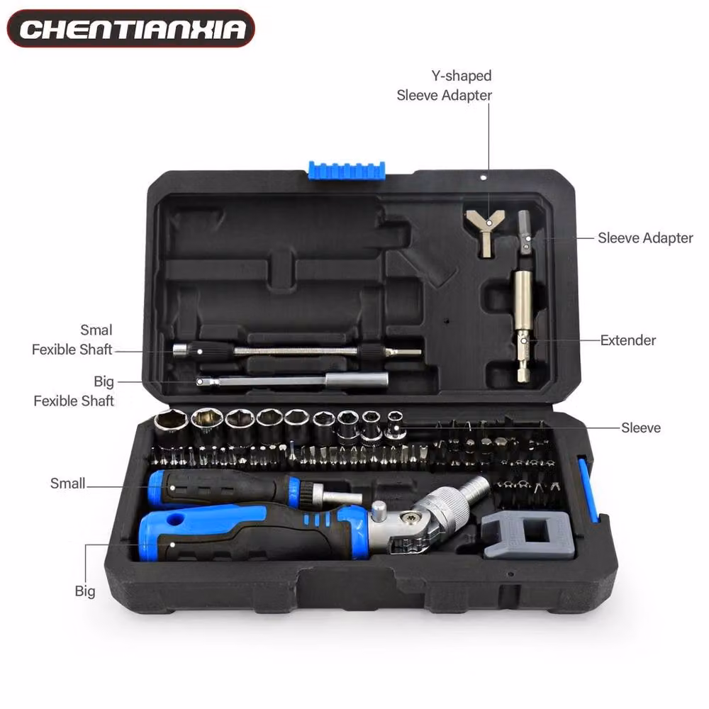 VOGREX 69 in 1 Magnetic Ratchet Screwdriver and Socket Wrench Set in Black and Multicolour – 3