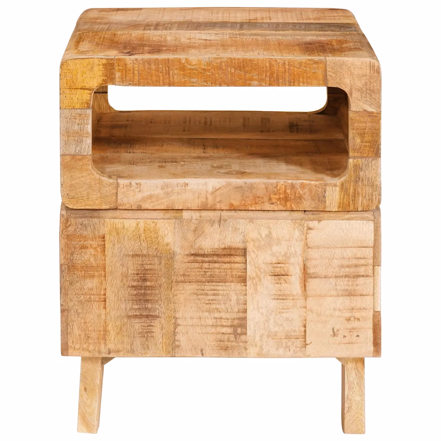 Berkfield Home Solid Mango Wood End Table with Storage Shelf, Brown, W: 40 cm, D: 40 cm, H: 49 cm – 2
