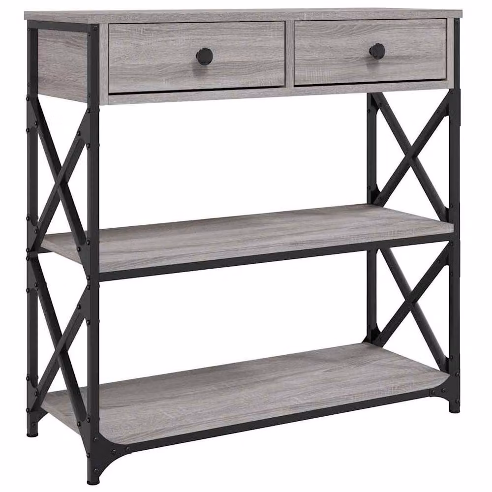 Berkfield Home Decorative Console Table in Grey Sonoma, W/D/H: 75 x 28 x 75 cm – 3