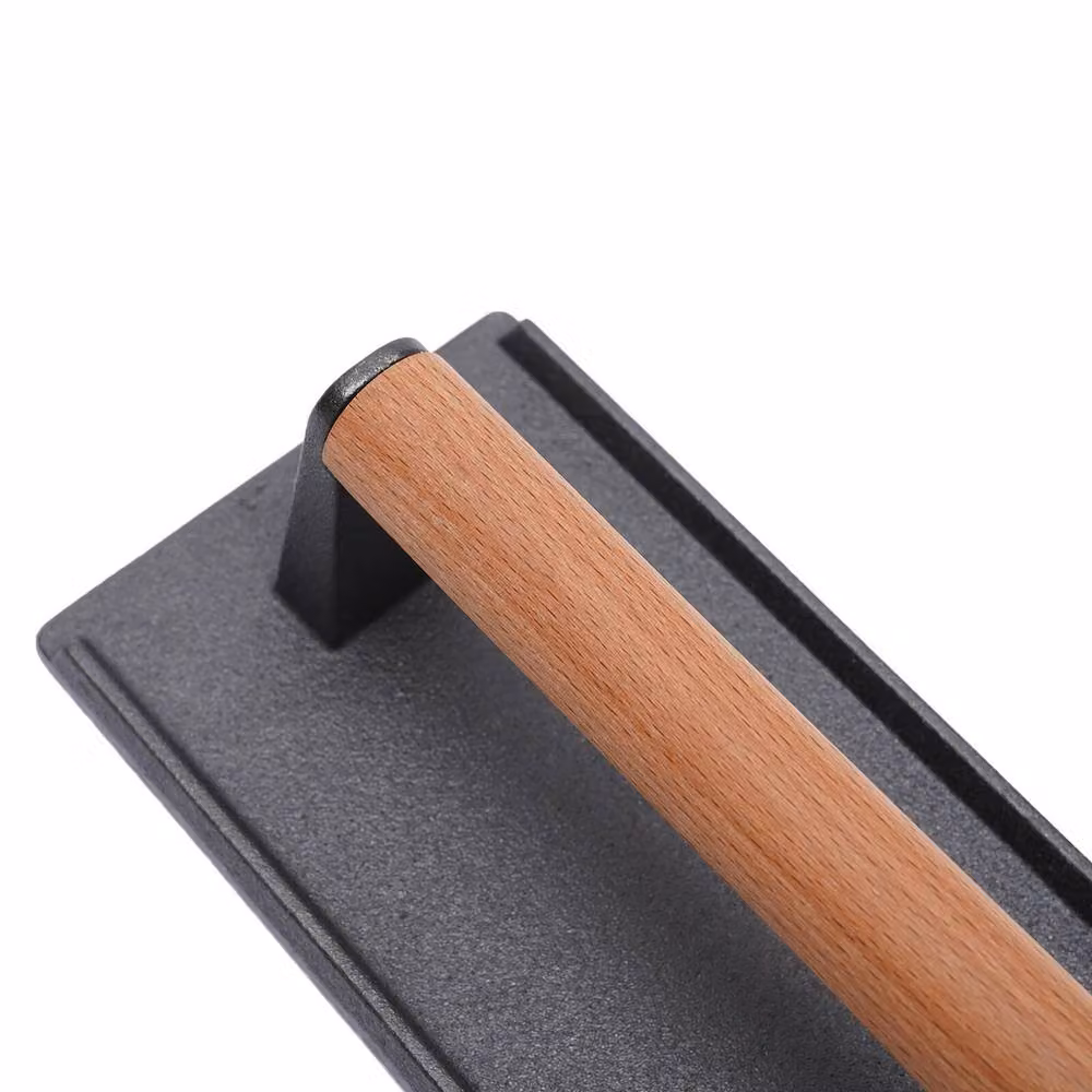 Nordara Cast Iron and Wood Steak Burger Press for BBQ in Black – 3