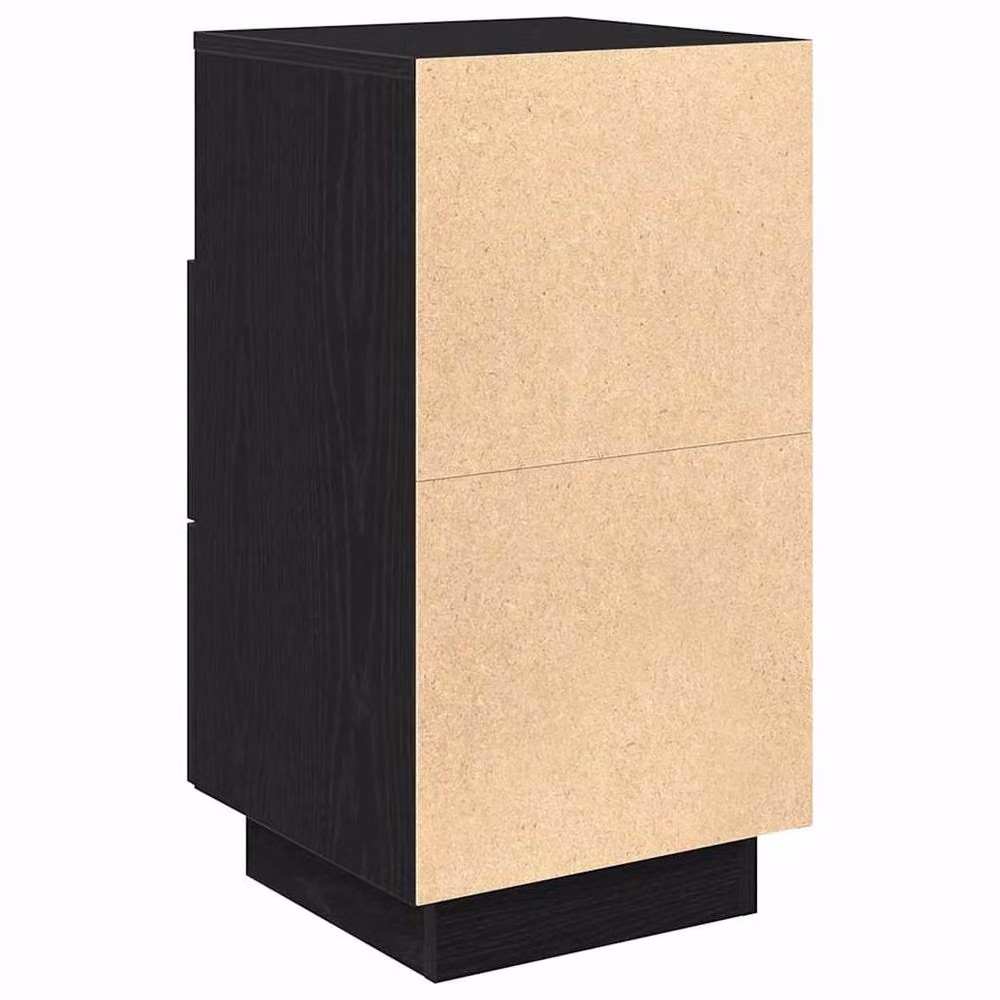 Berkfield Home Modern Black Bedside Cabinet with 2 Drawers W/D/H: 36 x 36 x 68 cm – 5