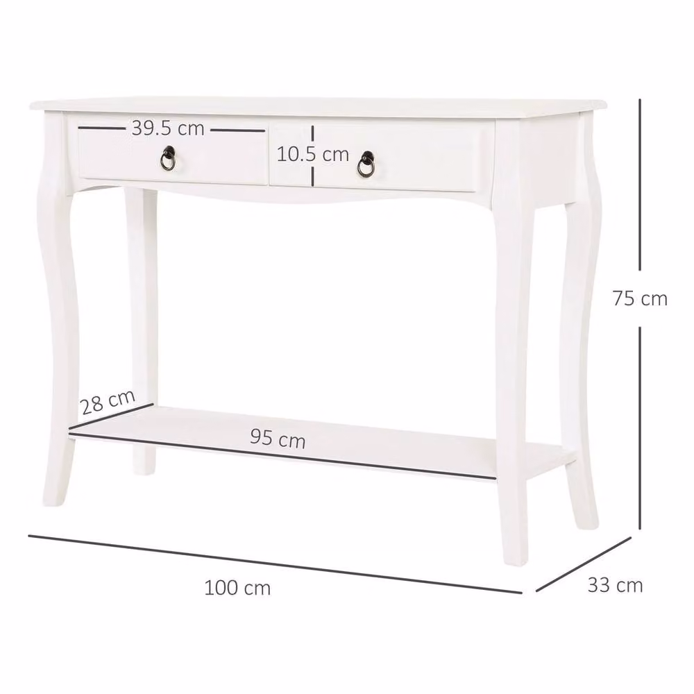 EONLION Modern White Wood Console Table and Dressing Desk – 2