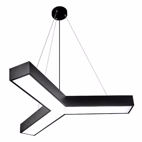 ENER-J Modern Y Shape LED Pendant Light, 18W 6500K Cool White, Black Minimalist Geometric Hanging Ceiling Lamp, Diameter: 60 cm – 1