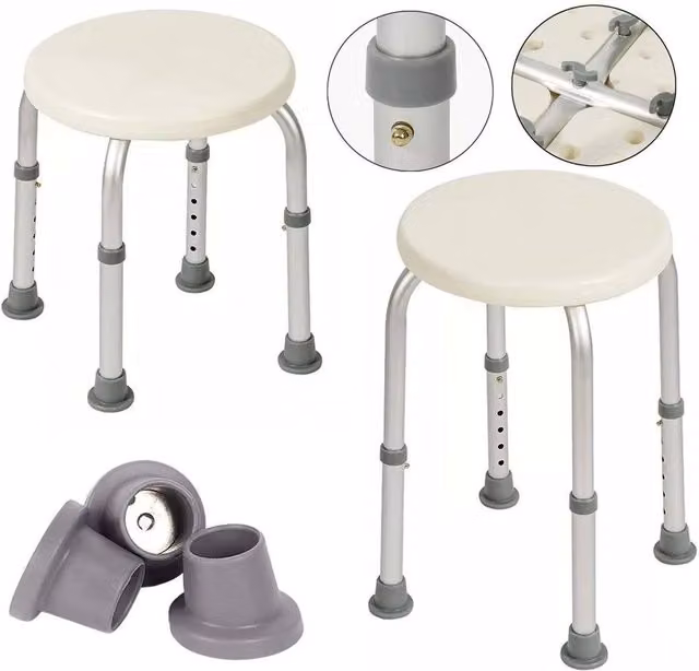 Kelvenix Non-Slip Adjustable Aluminum Shower Bath in White