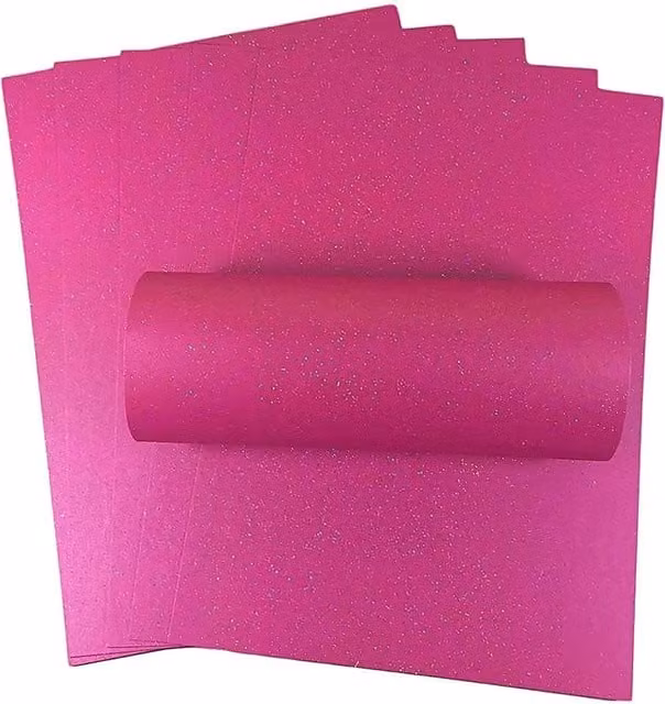 Syntego 10 Sheets of A4 Pink Iridescent Sparkle Construction Paper